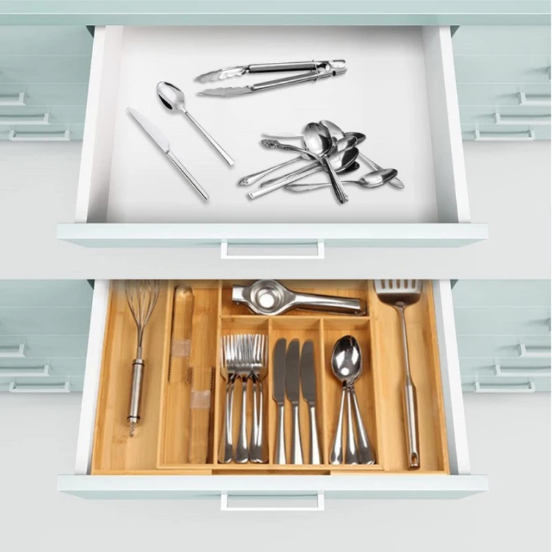 Multifunctional Drawer Storage Expandable Drawer Organizers Silverware ...
