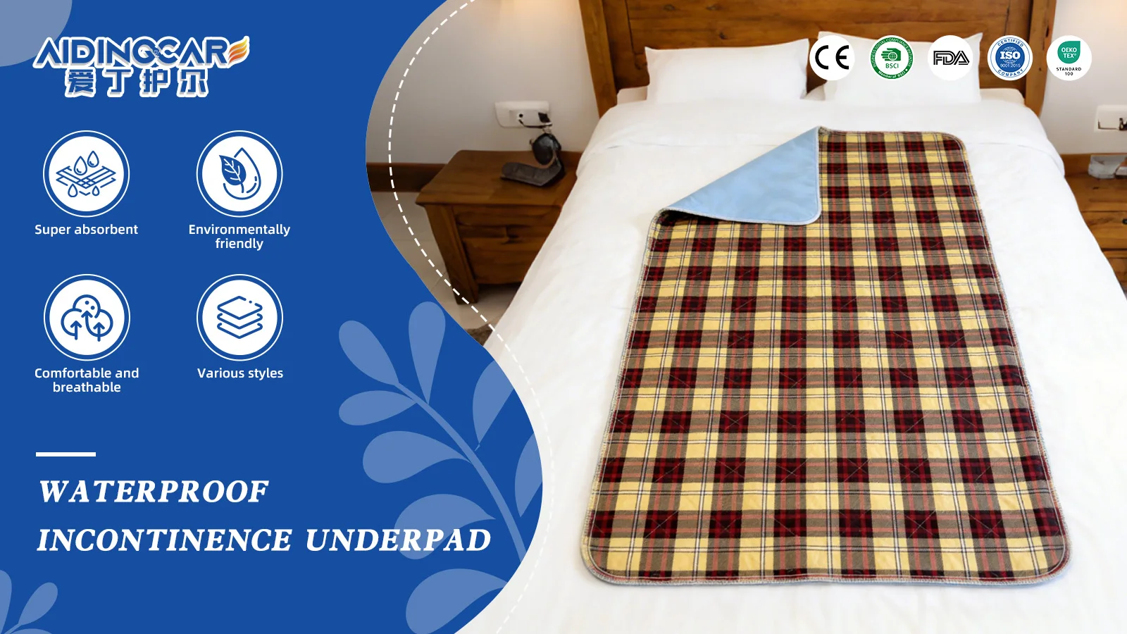 Wholesale Bed Pads Washable Waterproof Underpads Super Absorbency Reus - product detail 1