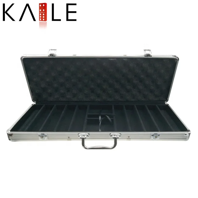 Серебристый алюминиевый корпус 500 шт. футляр для покерных чипов