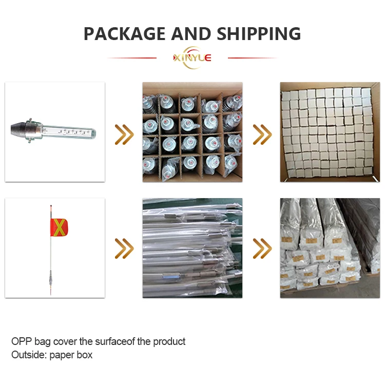 Orange Quick Release Spring Base Work Warning Light Reflective Flag Safety Led Flag for Mine Site