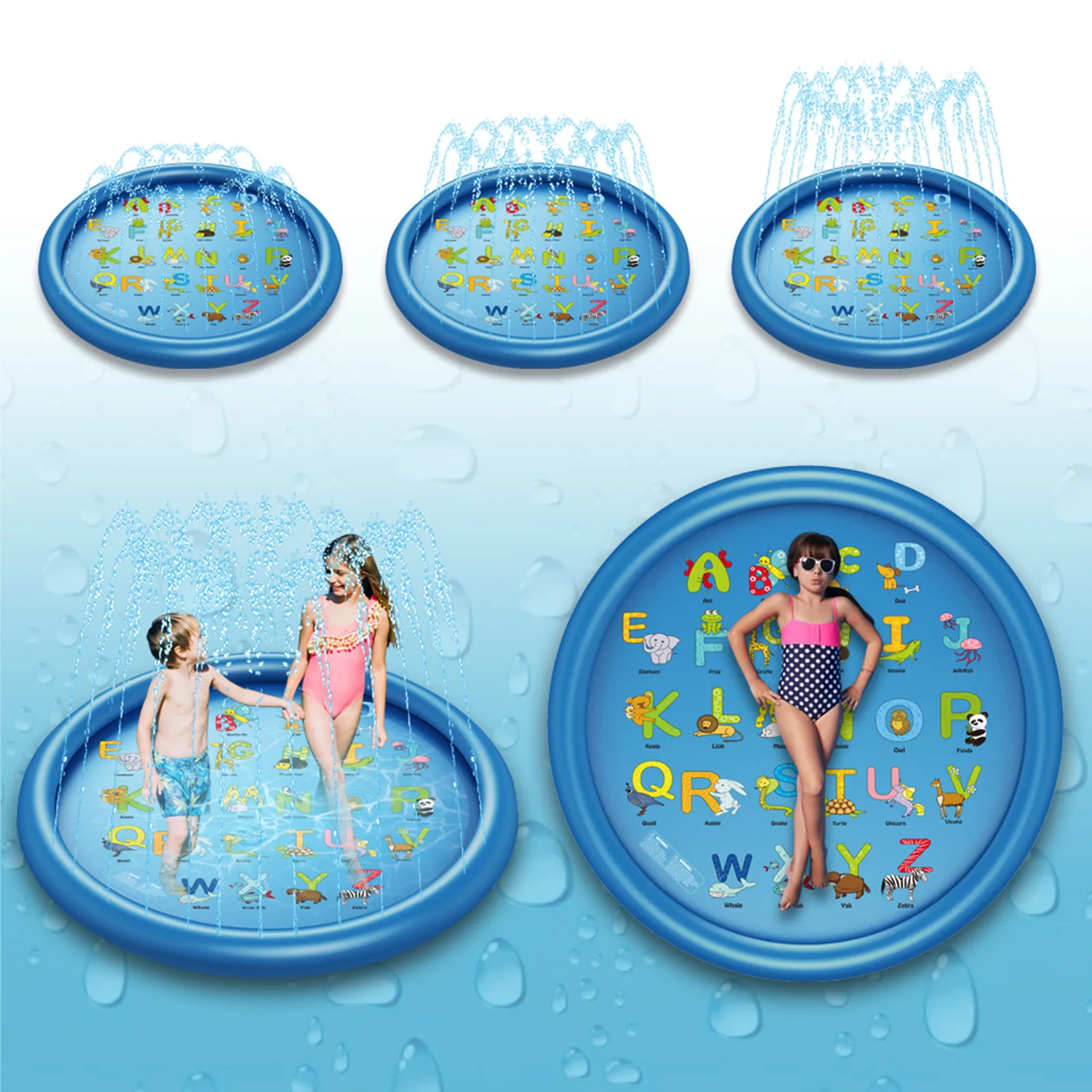 Manufacturers New Circular Water Pad Amazon Selling Children's Water Alphabet Game Mat Outdoor