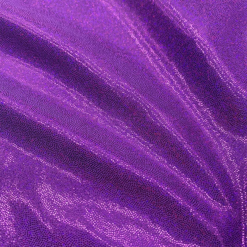 Fabric Textiles Holographic Spandex Uv Reactive Foil Shiny Purple ...