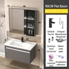 SKU-14-91 cm ceramic basin - grey cabinet