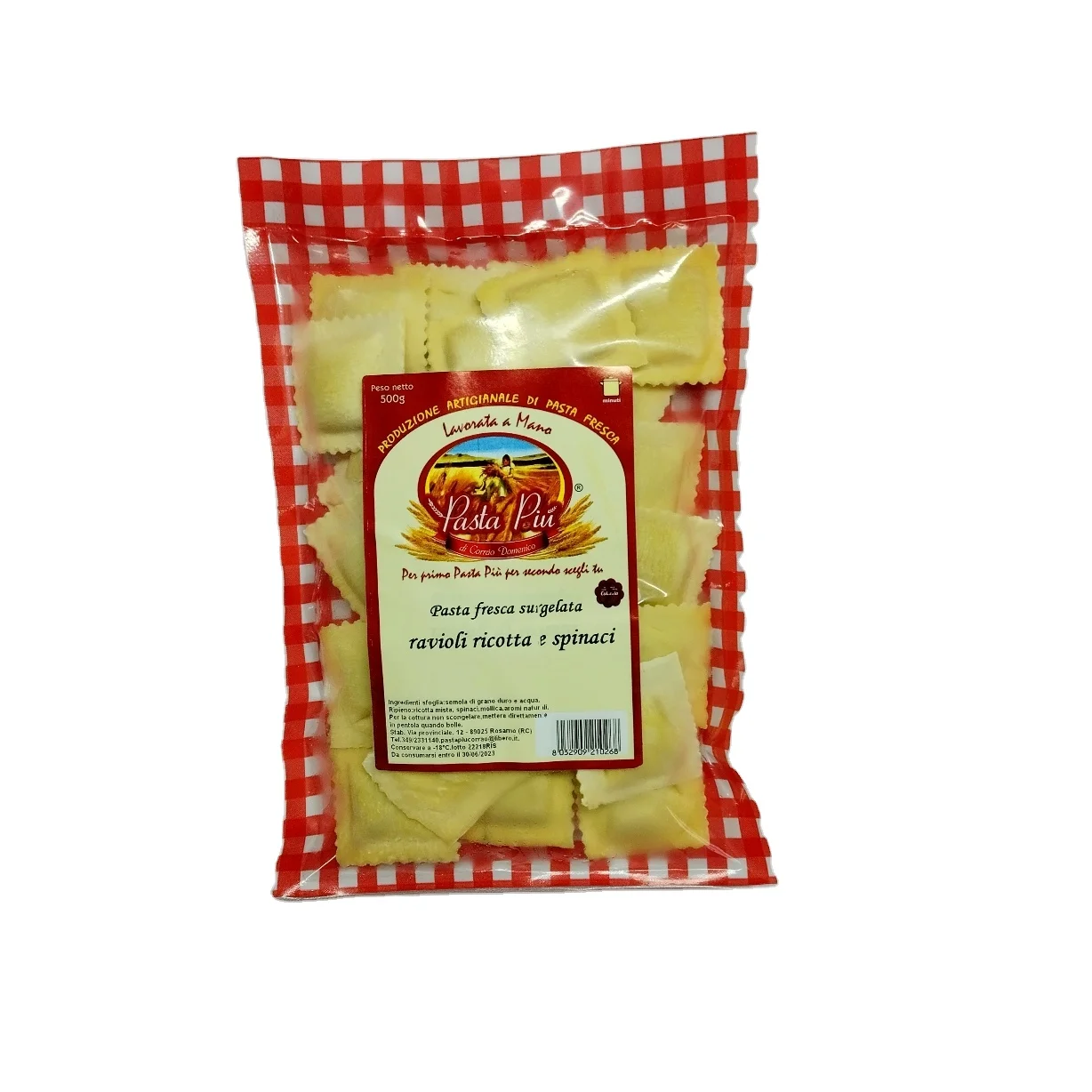 Высококачественные итальянские Замороженные Фаршированные макароны-равиоли с рикоттой и шпинатом-типичные итальянские макароны