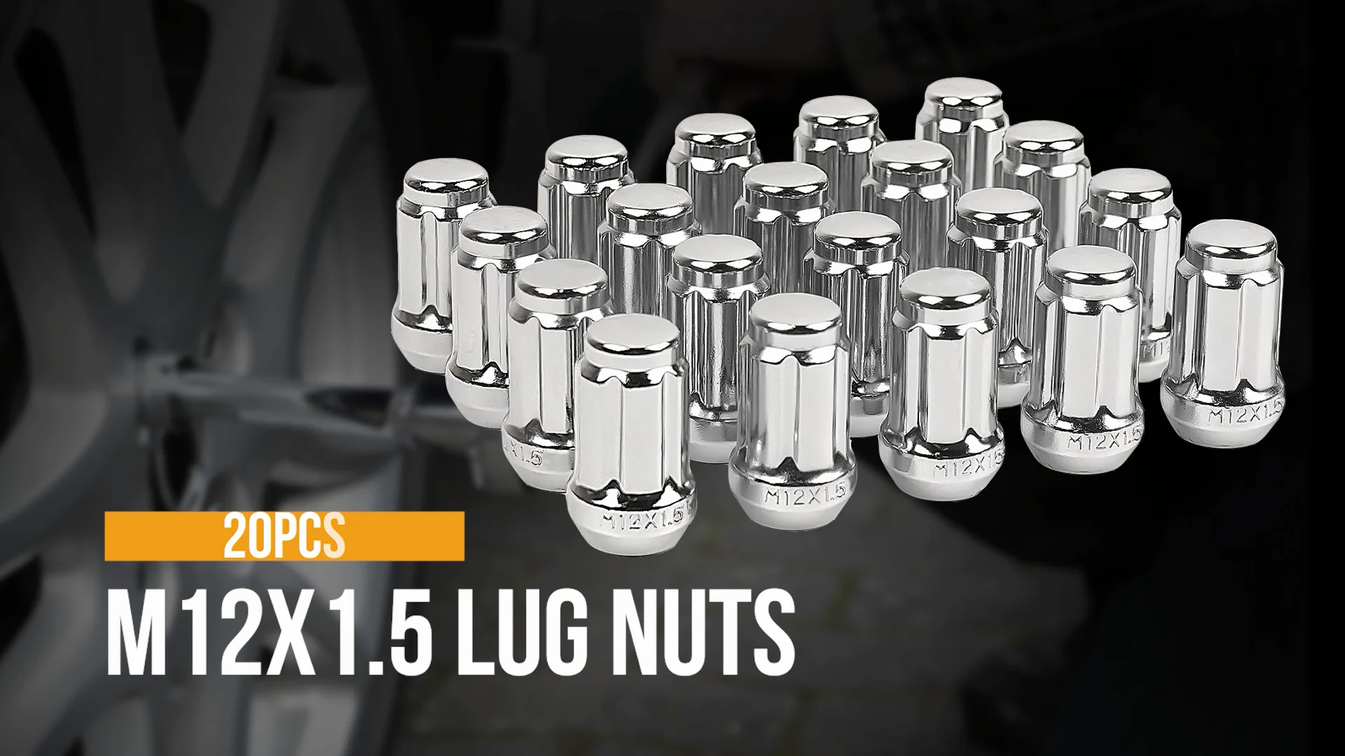 Source ALQLN036 MIKKUPPA M12x1.5 Spline Lug Nuts for Ford Fusion Focus  Escape Wheel 20pcs Chrome Closed End Lug Nuts on