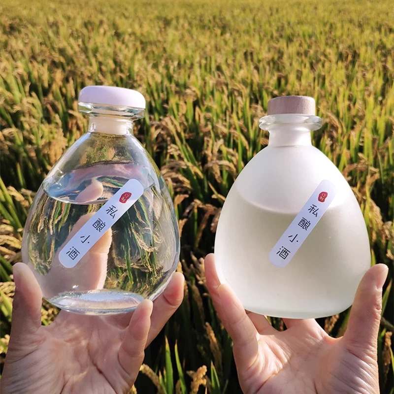 Alibaba.com: 100ml-750ml clear frosted glass wine bottles with cork ...