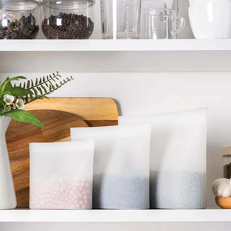 BPA Silicone Storage Bags Ziplock  Containers Freezer Bags Microwave Oven Safe for Kitchen Food Use manufacture