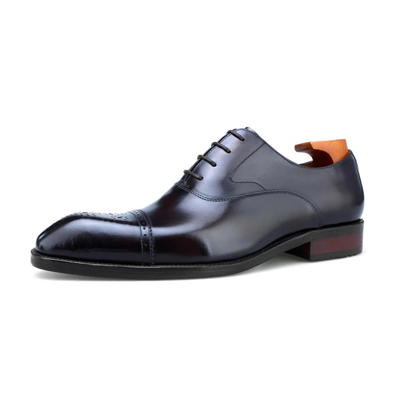 Handmade Leather Shoes Rubber Italy Handmade Shoes Men Brogue Calf ...