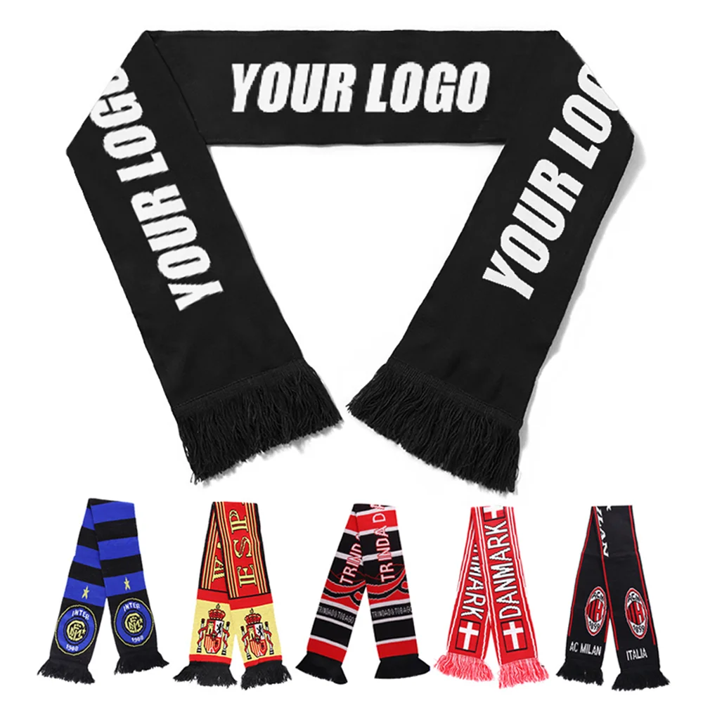 Трикотажные жаккардовые шарфы с логотипом