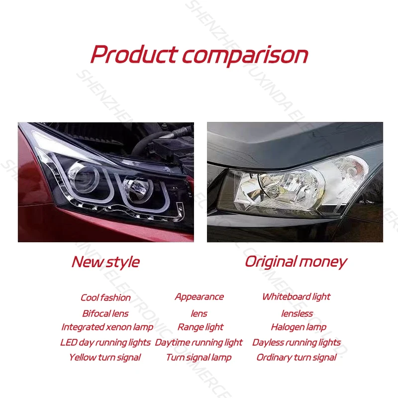 High Quality Headlight Assembly Modification Suitable for Chevrolet Cruze 2009-2014 LED Head Lamp 09-14