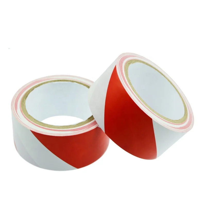 Printable Colored Red and White Warning Pvc Floor Marking Tape Manufacturer
