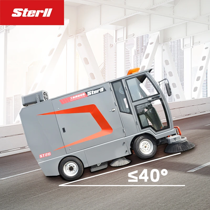 STERLL ST20 huge broom sweeper machine with CE leaves collecting truck with autumn discount