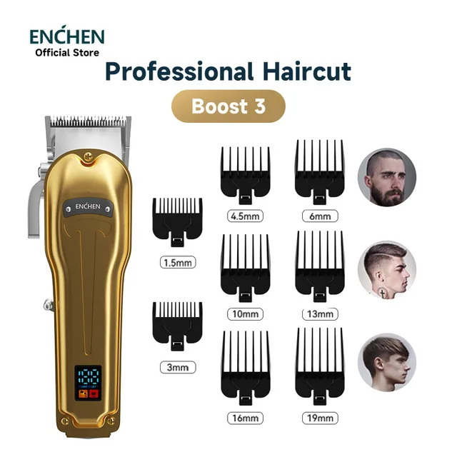 ENCHEN 2024 Barber Professional Cordless Metal Hair Clipper Kits Machine Trimmer for Man