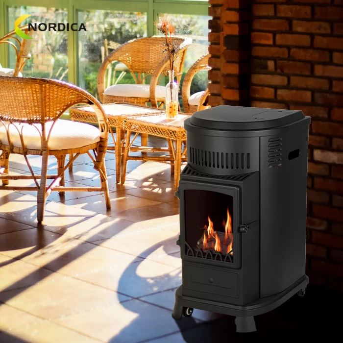 Cast Iron Technology 3.4 kw Red Flame Indoor Portable Gas Heater Mobile LPG Gas Stove