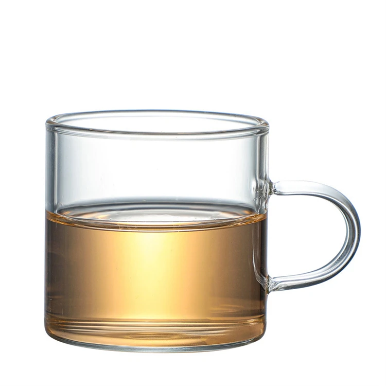 80ml Factory Customized High Quality Water Cup With Handle Colored Home Office Drinking Small Glass Coffee Mug