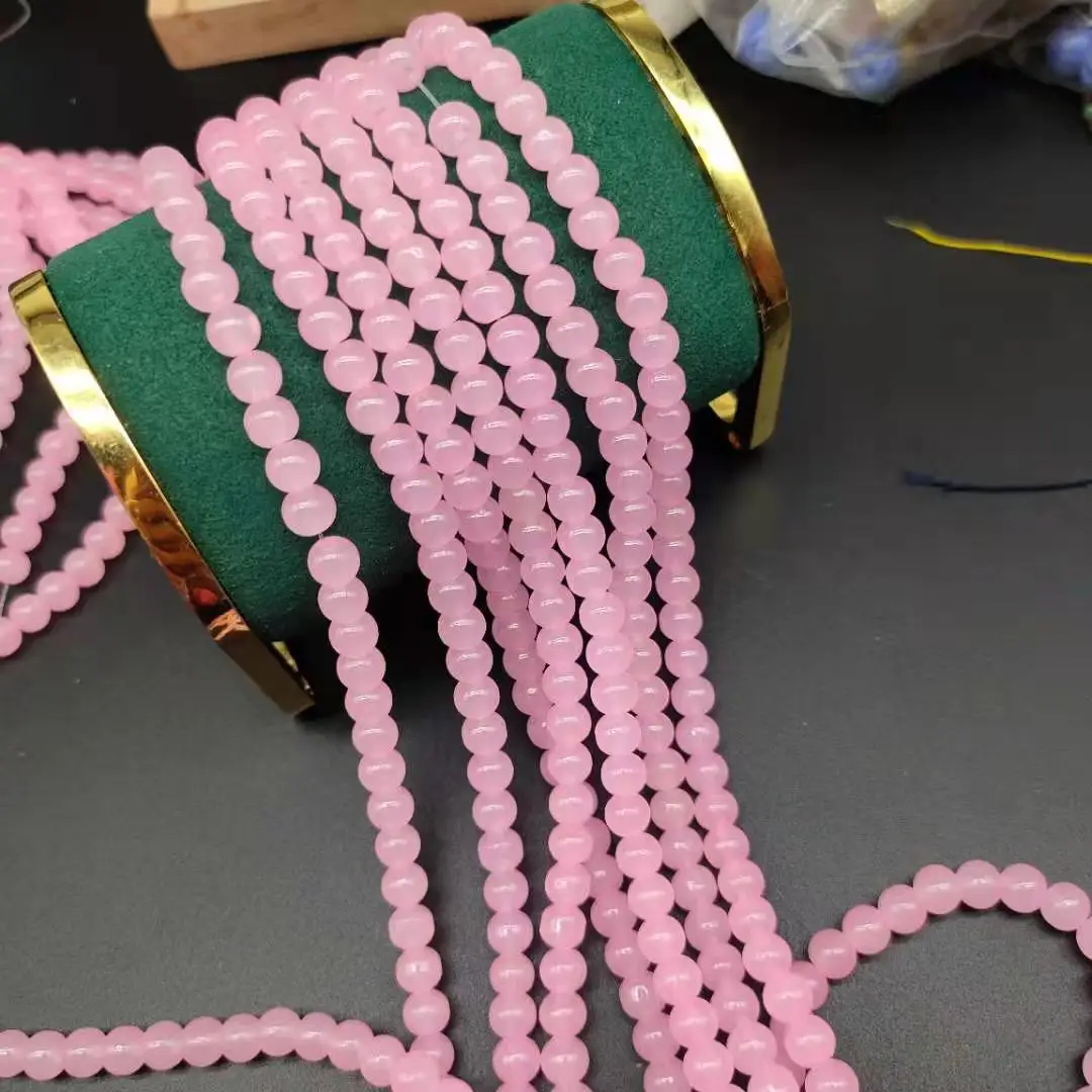 Jc Crystal Wholesale 6mm Colorful Glass Crystal Imitation Jade Beads