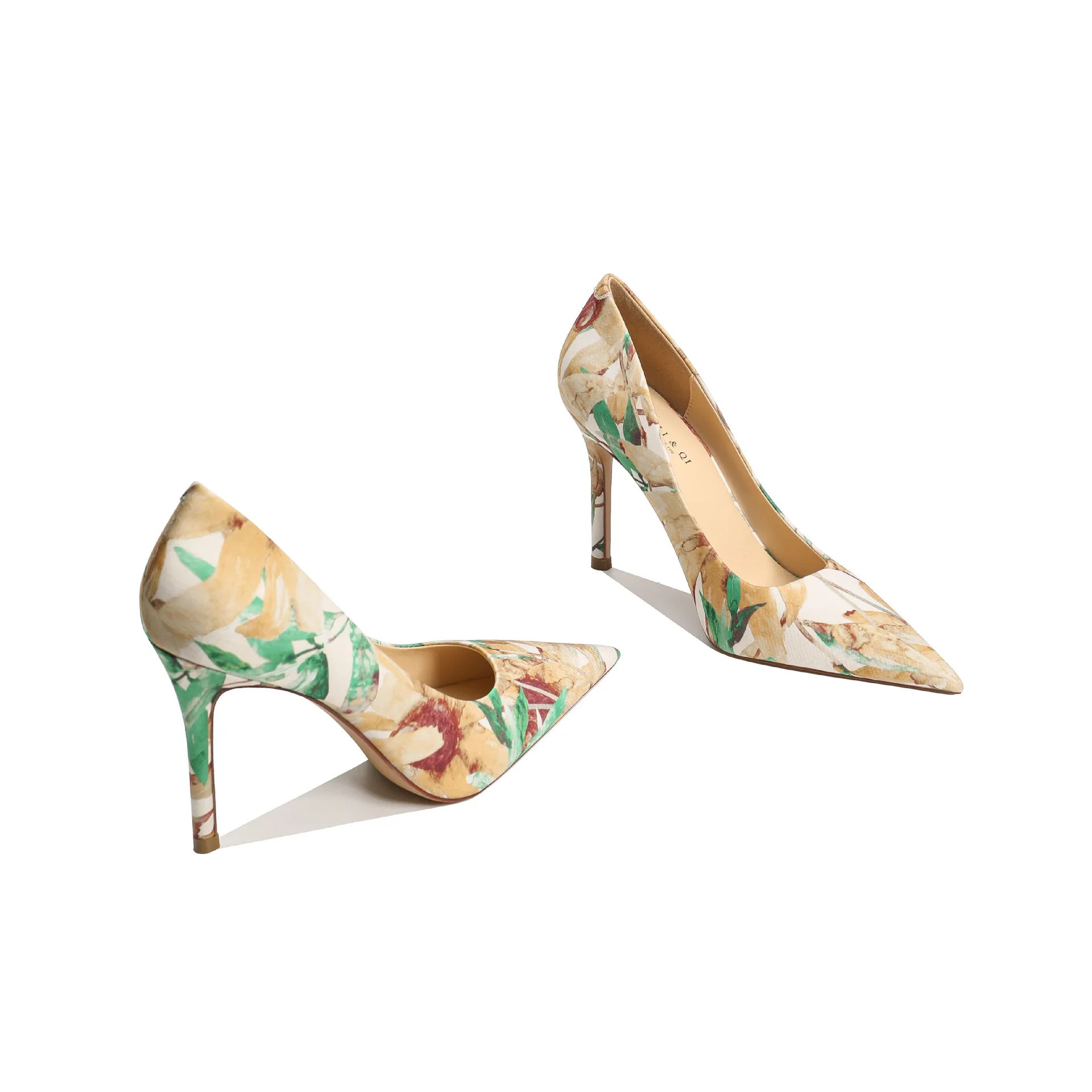 Flower Print Ladies Shoes Party Dress Pointed Toe Women High Heel Floral Stiletto Pumps - Image 4