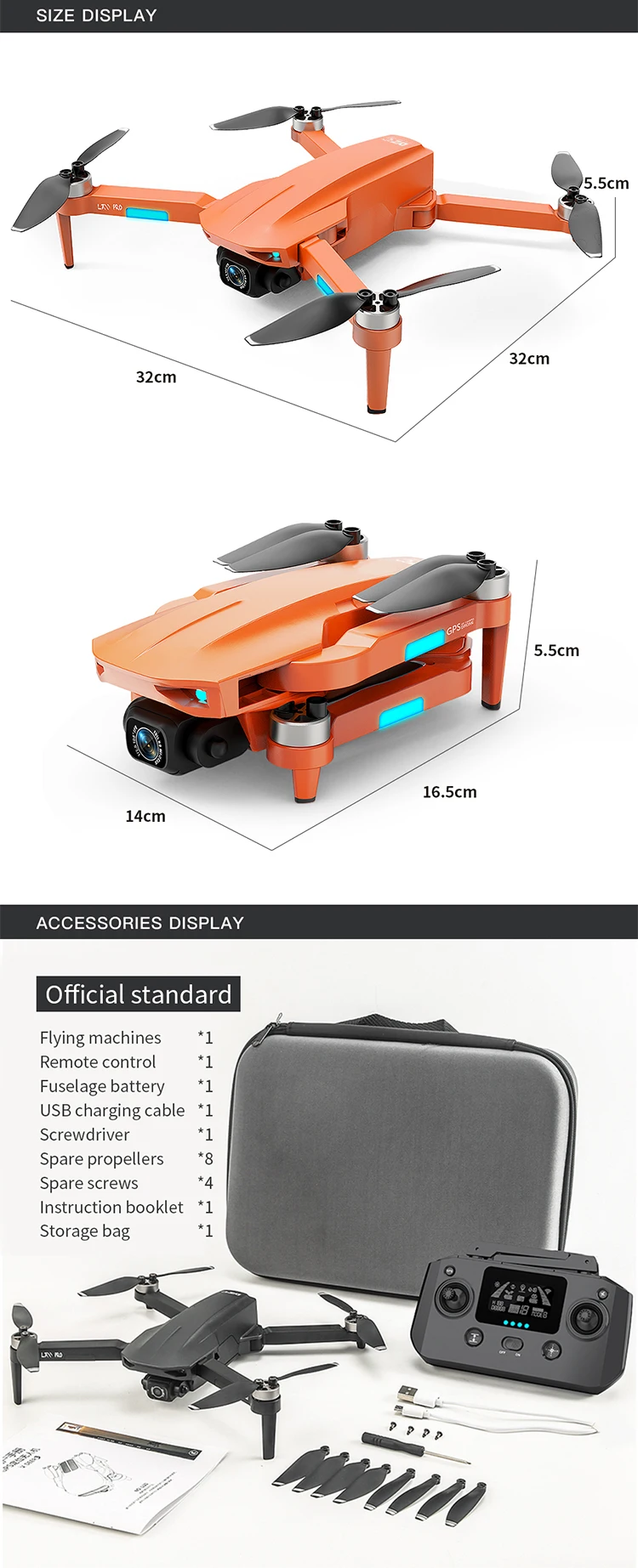 L700 Pro Gps Drone 4k Dual Hd Camera Aerial Photography Brushless Motor ...