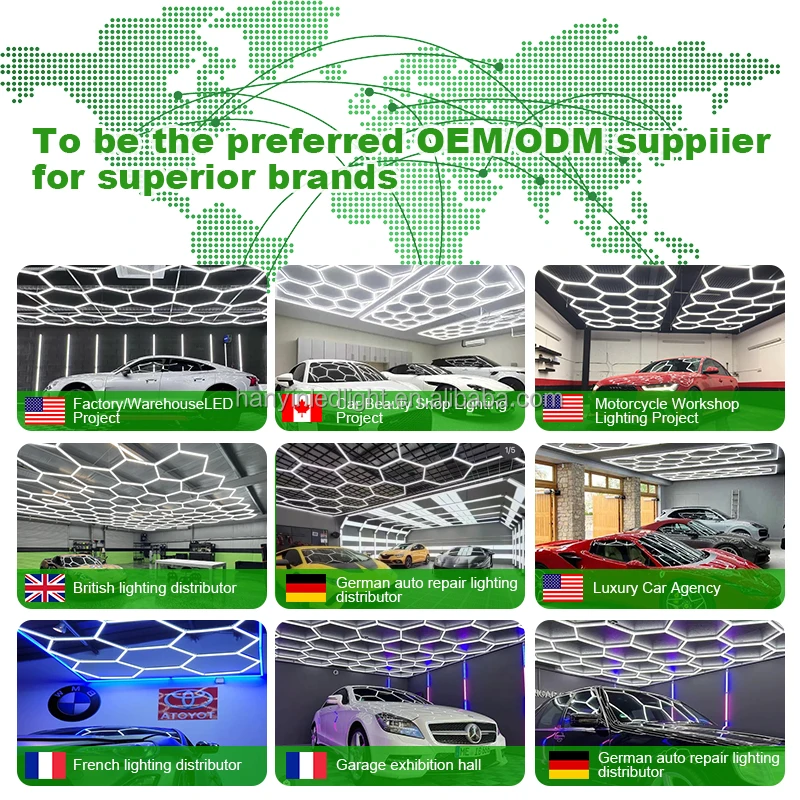 Good Quality Wall Decor 3d Hexagon Led Light Industrial Workshop Detailing Light  Ceiling Garage Light