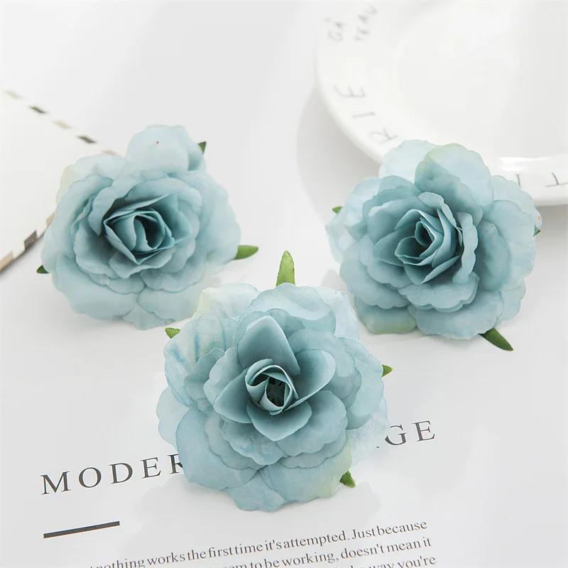 6.5cm Faux Flower Heads Mini Flower Spring Artificial Silk Roses For