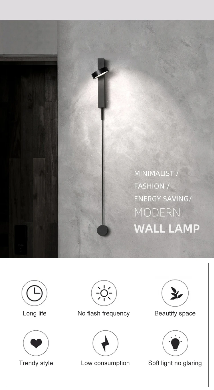 wg8210 1 new design indoor decoration lighting regulating switch gold iron modern led wall lamp-0