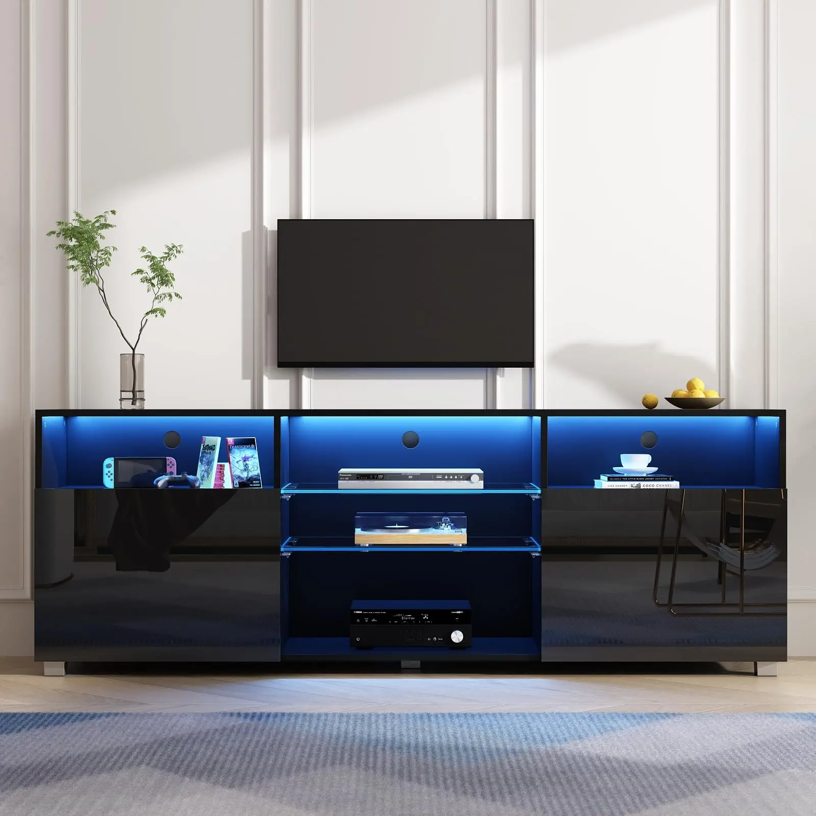 Modern White High Gloss LCD TV Cabinet Stand Wood Panel Style for Living  Room Furniture, image size:1600x1600