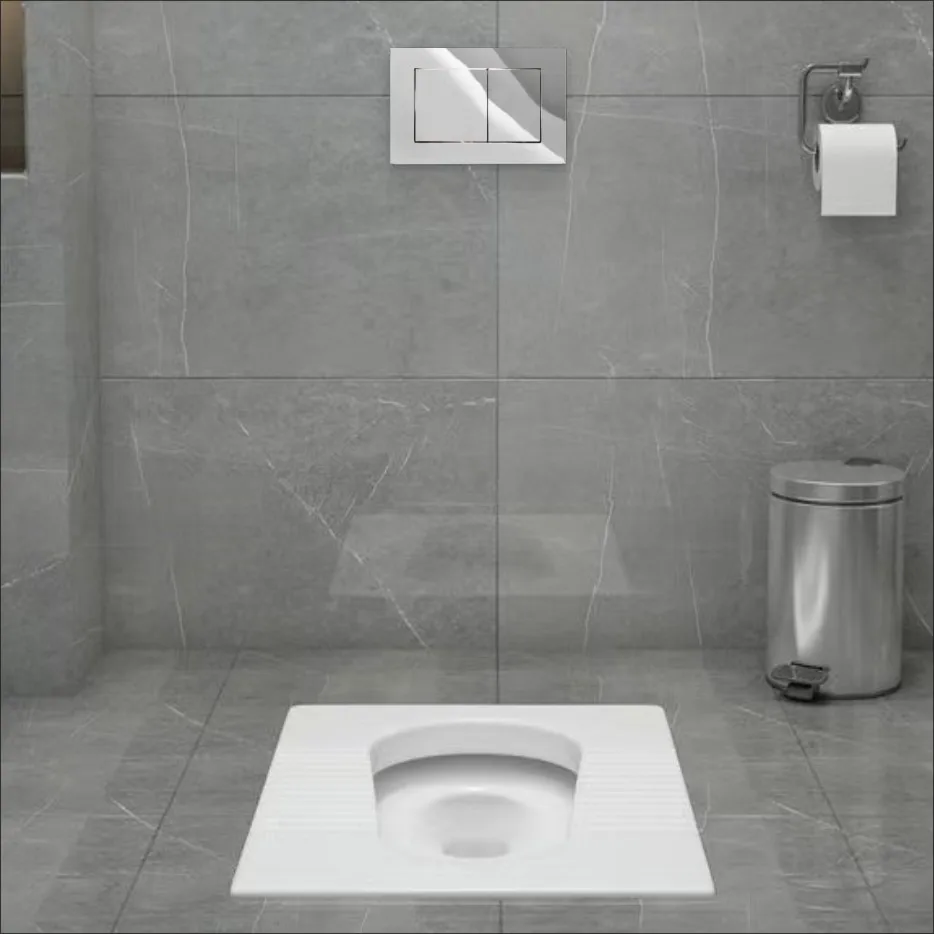 Squat Toilet With Concealed Cistern and  Flushing Water tank Ceramic Squatting Toilet Pan With Wall Hung Water tank