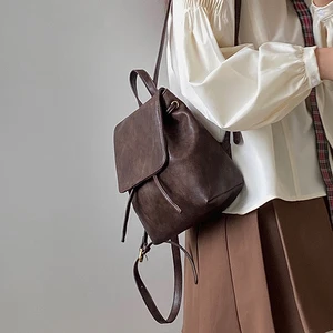 2026 luxury women's leather backpack anti-theft waterproof bag, light travel backpack commuting school business backpack