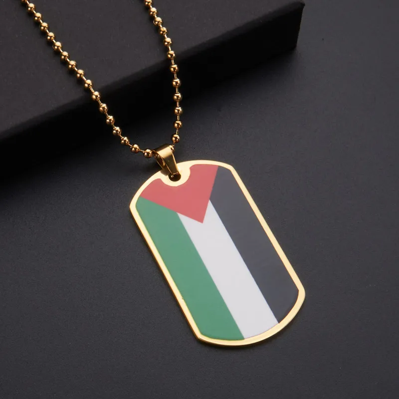 Palestine Flag Necklace – Stainless Steel Arabic Design Pendant, 20 Inch Unisex Jewelry - View #10