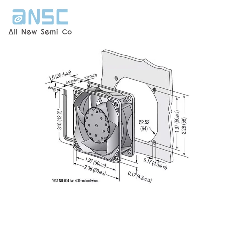 Original Axial fan 632/2HPU 6025 12V 1.6W IP68 6300RPM 0.13A Waterproof fan Computer fan