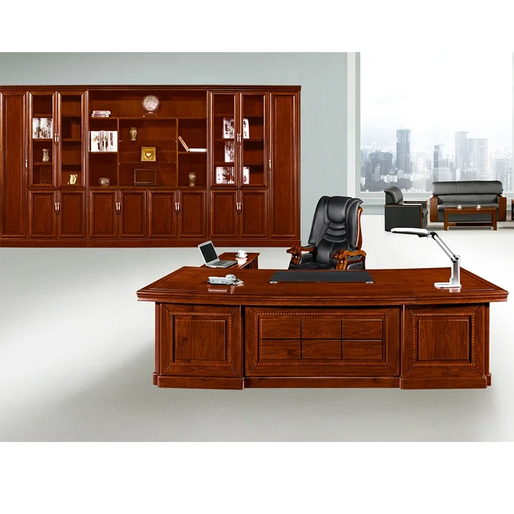 Walnut Finish Office Table Big Boss Computer Desk Office Furniture - China  Office Furniture, Chinese Furniture