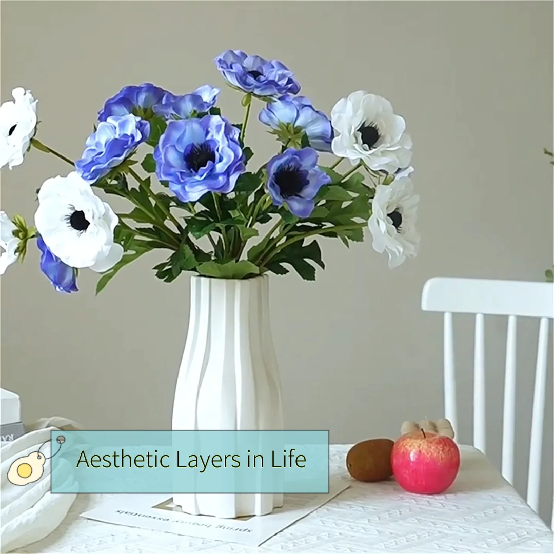 Nordic Modern Single Stem Artificial Fabric Silk Flower Countrystyle