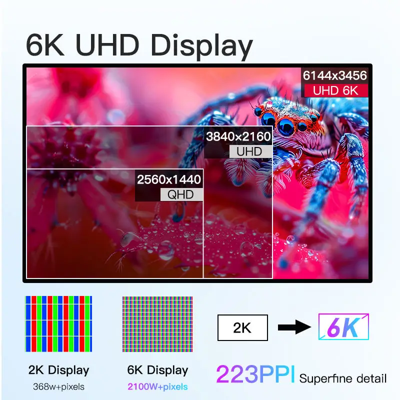 TCOLOR Pro Studio Display 6K Monitor 32 Inch Ultra-thin Vertical