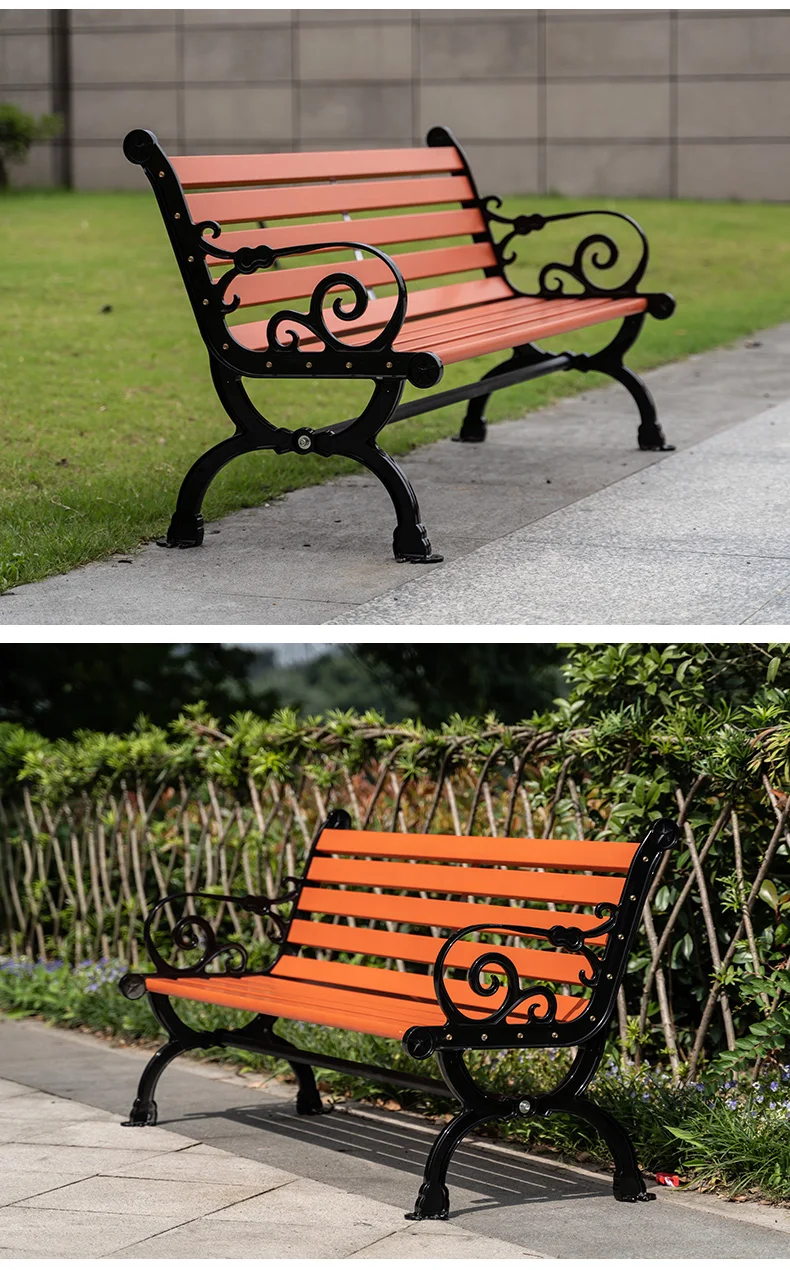 Popular Design Outdoor Street Public Park Wooden Bench Chair by made of Plastic Wood factory