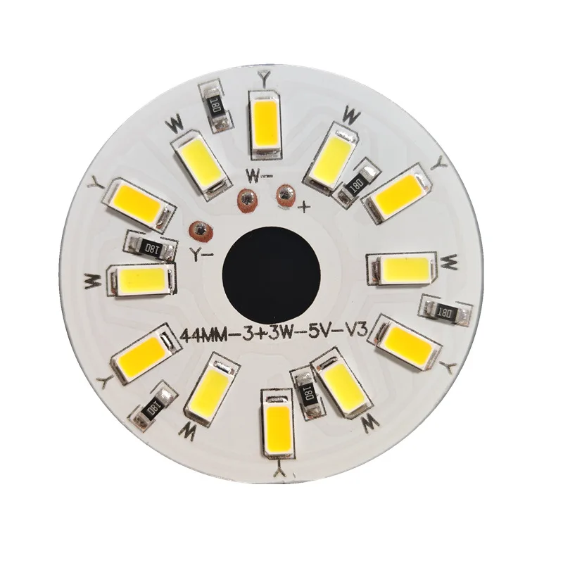 DC 5V 3W LED Light Source Board 31mm OD/10mm Aluminum PCB SMD5730 White/Warm/Neutral/Red/Green/Blue/Yellow/Purple LED Modules