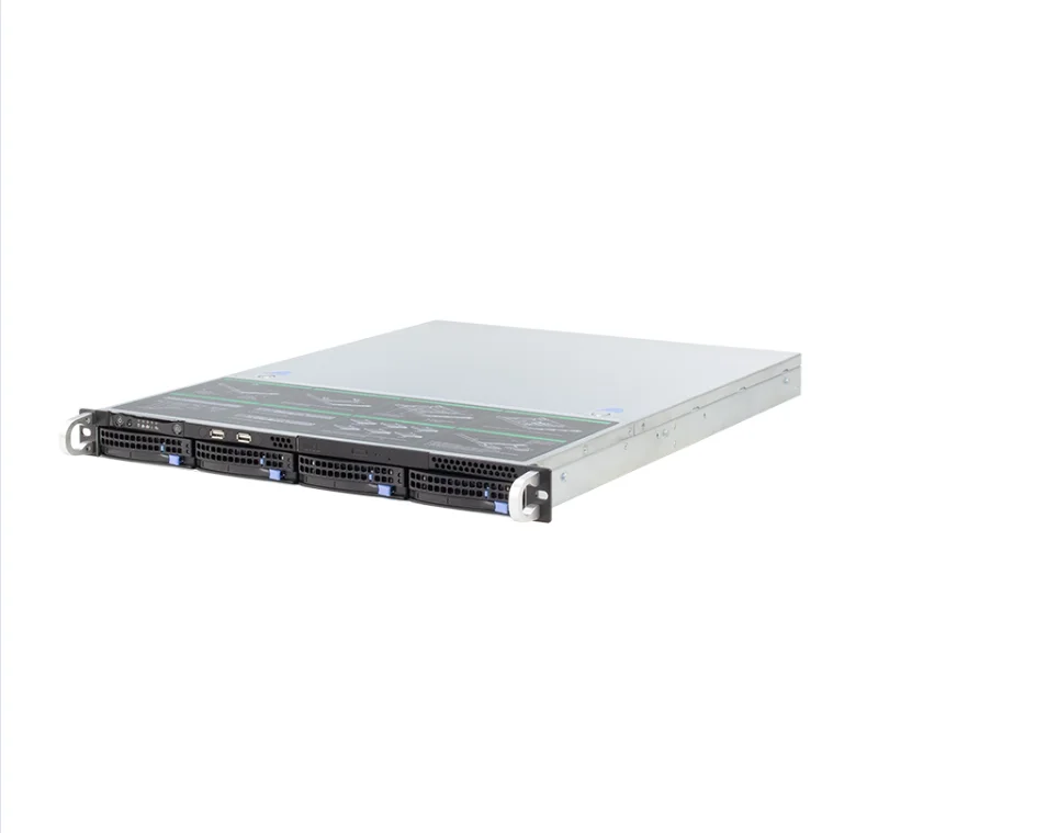 卸売コンピューターケース、短尺1U、4ベイ、19インチラックマウント