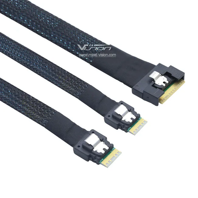 MCIO Slimsas 8i to 2xsff8654 Y-Cable - 24gbps Data Transfer