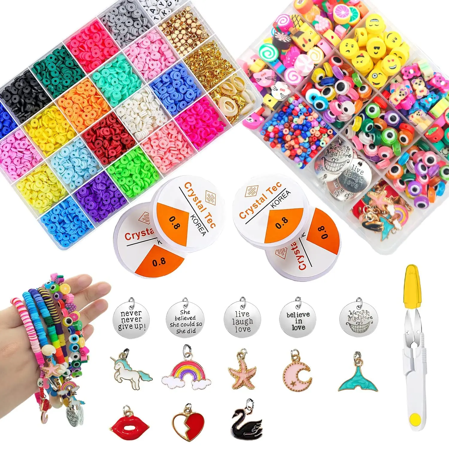  Wuollgess 6000 PCS Clay Beads for Bracelets Making Kit