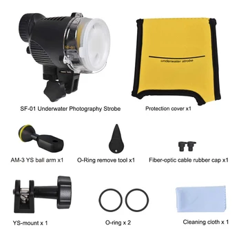 SF-01 Diving Flashlight 100M Waterproof Underwater 6000K Strobe Light IPX8 Waterproof LED Flash Light PC Industrial 90 IP68 751g detail image