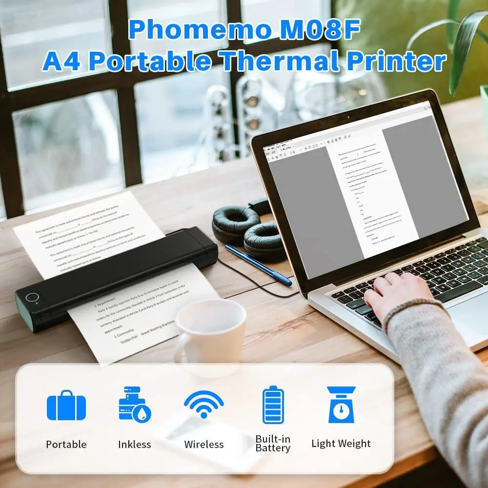 Phomemo M08F Letter & A4 Portable Printer Thermal Printer