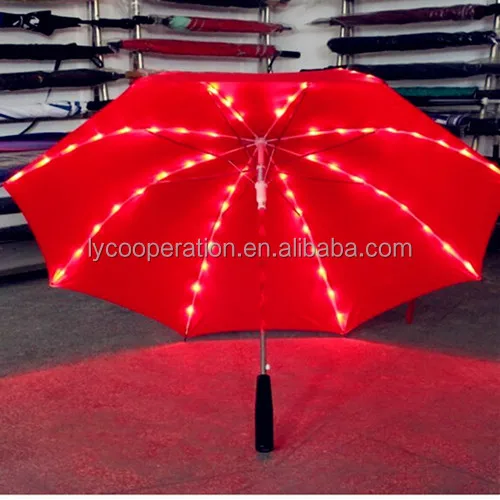 Led Lighted Umbrella 7 Colors Changing On Shaft Flash Light Golf