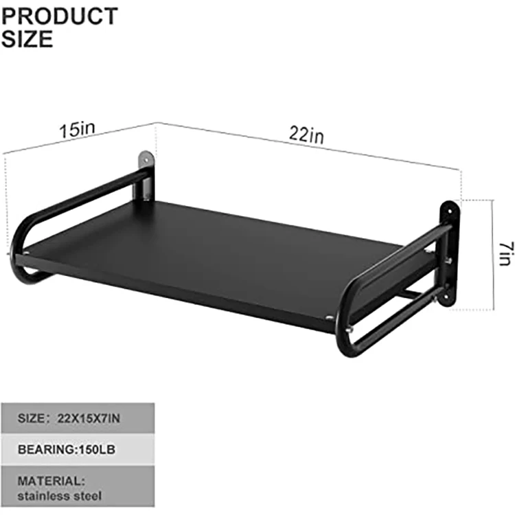 JH-Mech Kitchen Oven Bracket with Hooks Heavy Duty Commercial or Household Grade Wall Mount Microwave Wall Shelf