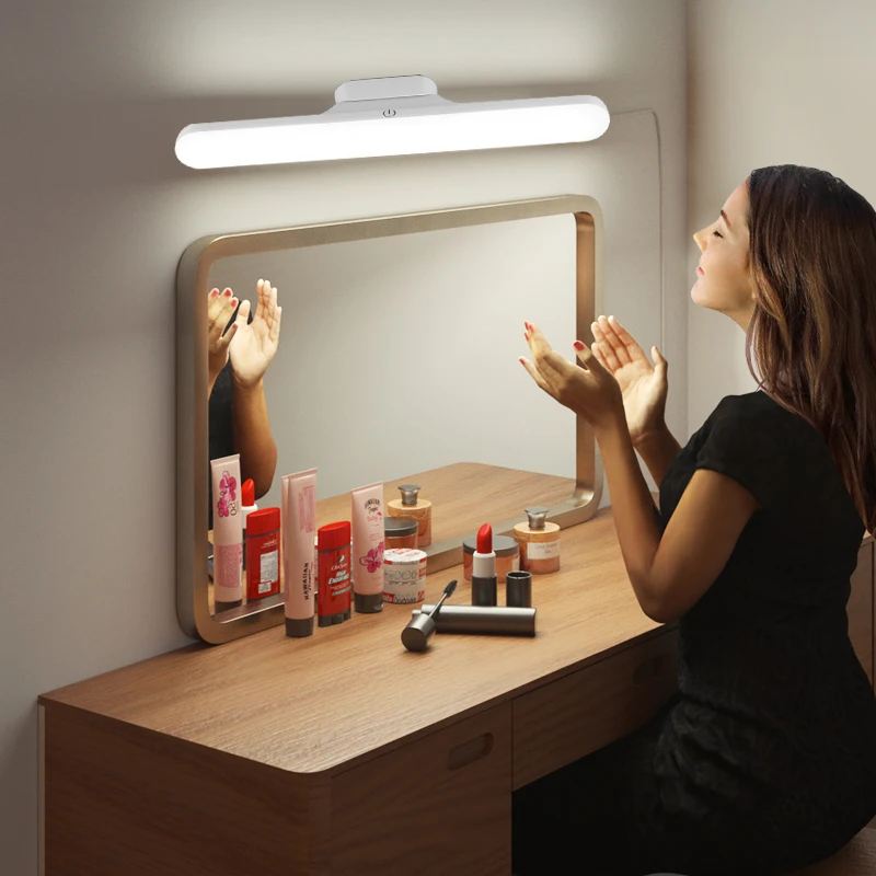 Vanity Light Battery Powered,Battery Operated Vanity Wall Sconces,Metal Body LED Strip Lamp Over Mirror And Over Sink,dimmable Wall Lamp Wireless Design,for Bathroom,Mirror,Bedroom