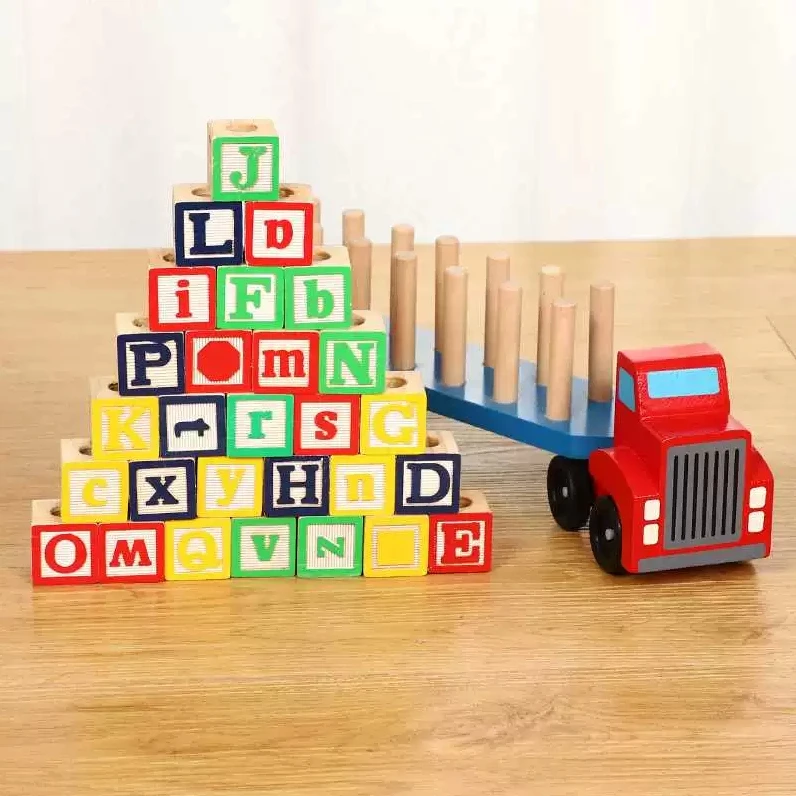 Versatile Detachable Wooden Building Block Vehicle Model Children's Transport Engineering Truck Simulation Woodcrafts