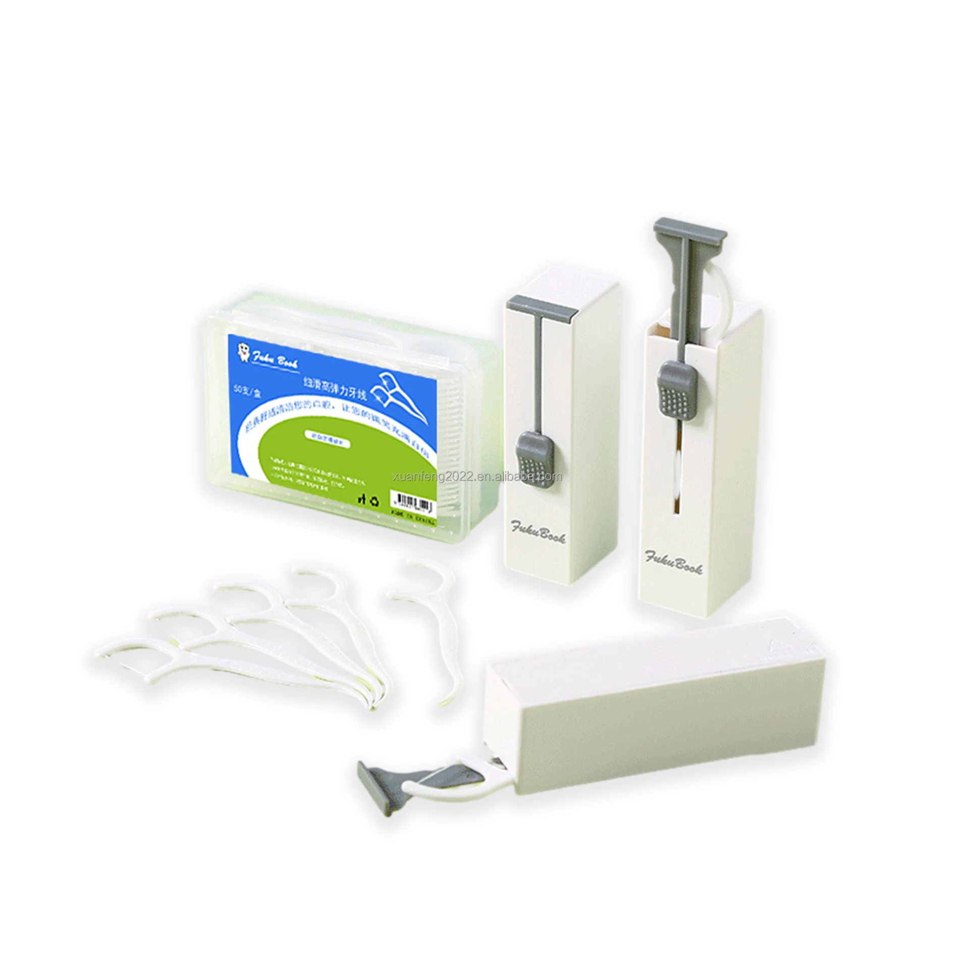 Factory Direct Dental Floss Picks Biodegradable Teeth Cleaning Floss Picks Dispenser White