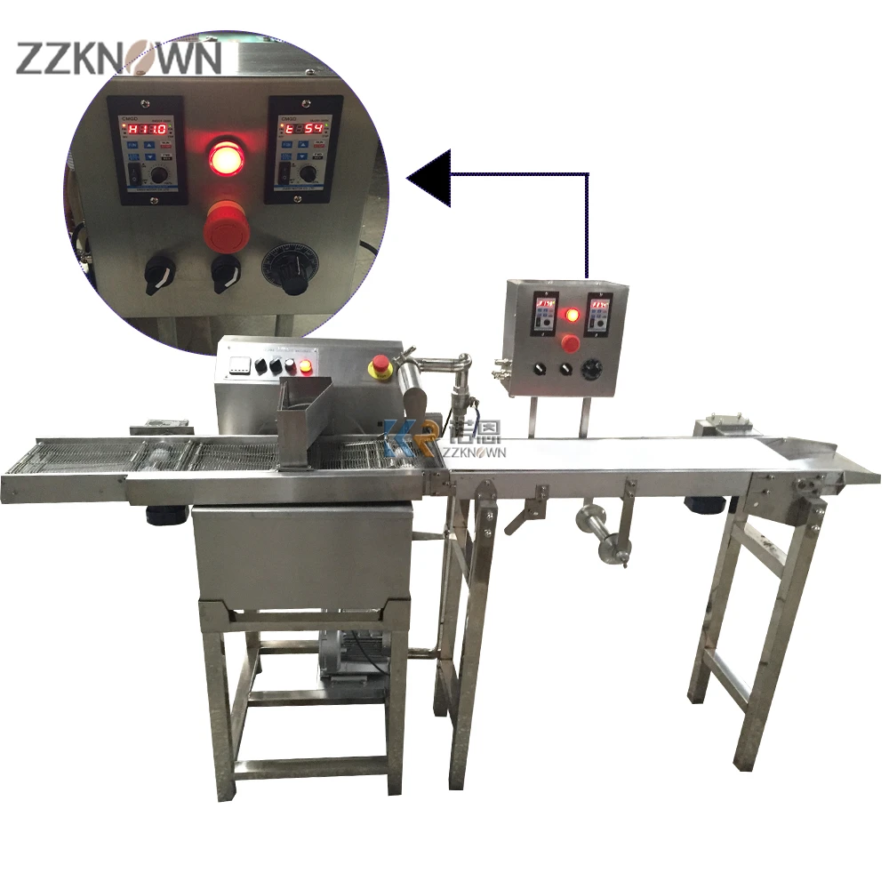 8 кг автоматическая машина для нанесения шоколадного покрытия печенья коммерческая с конвейером