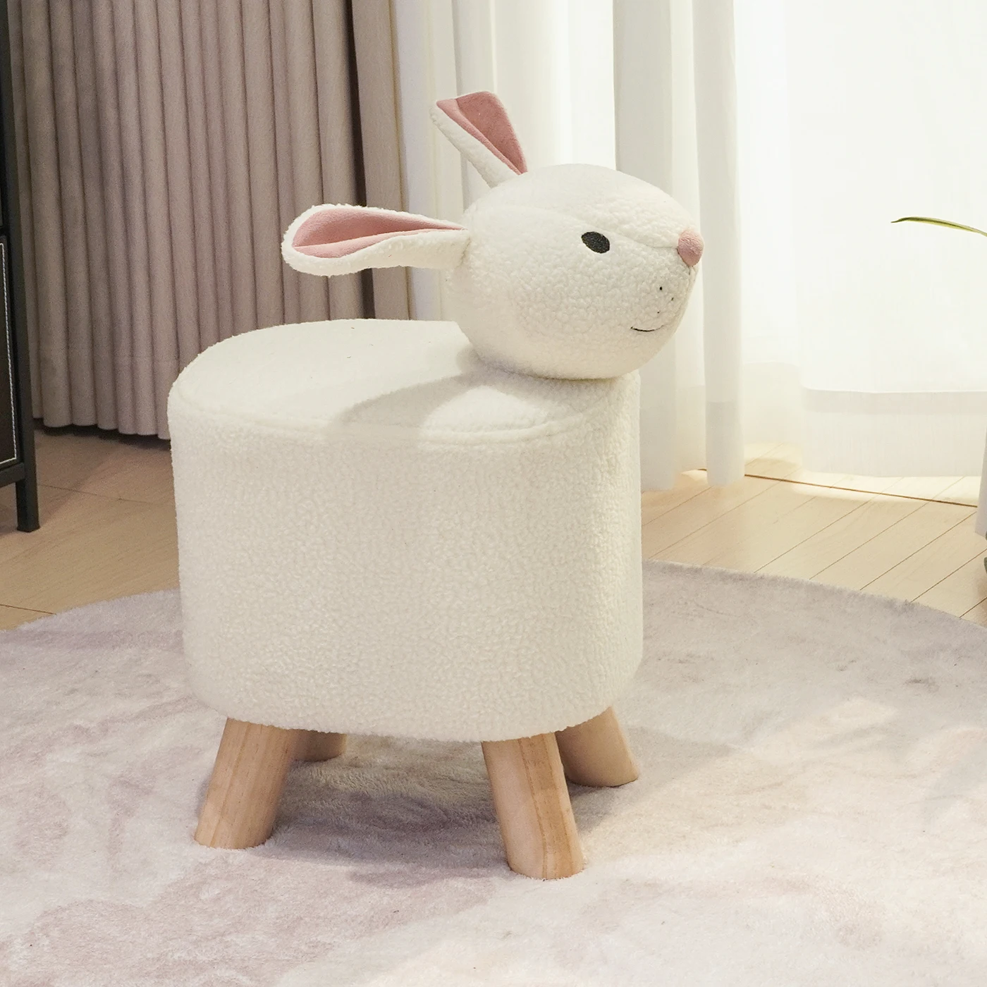 Modern Style Foot Stool Animal Shape Pouf Stool Living Room Ottoman Children Footstool for Baby