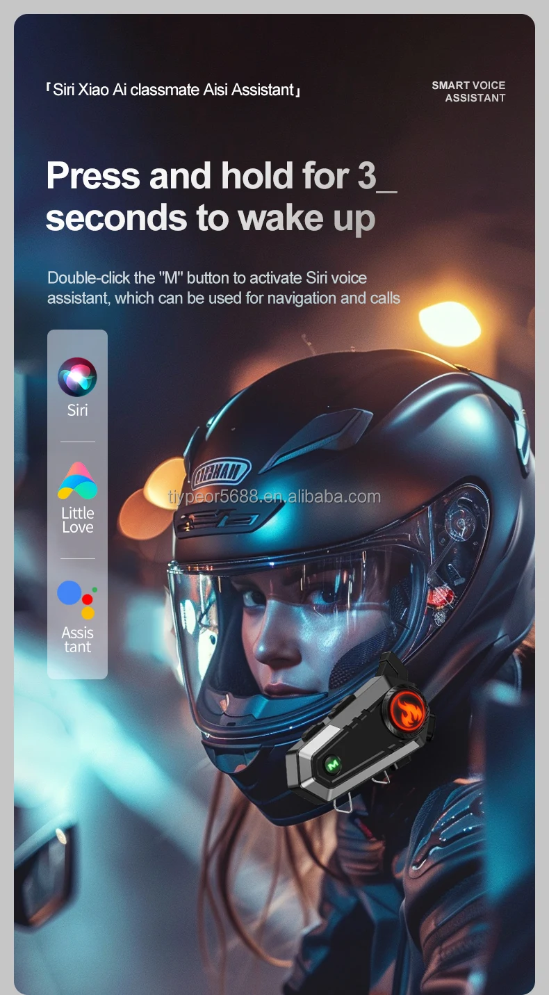 product tiypeor bt motorcycle helmet intercom wireless headset handsfree call wireless noise reduction waterproof 500m 2rider interphone-5