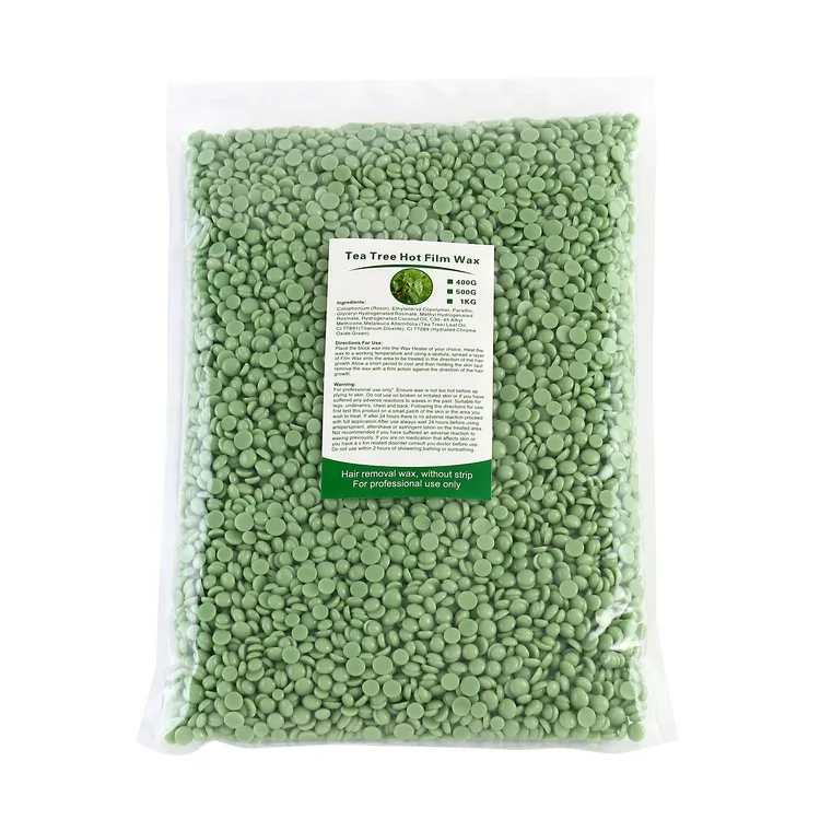 Новинка, оптовая продажа, безбумажные зеленые восковые бобы для депиляции, 1 кг