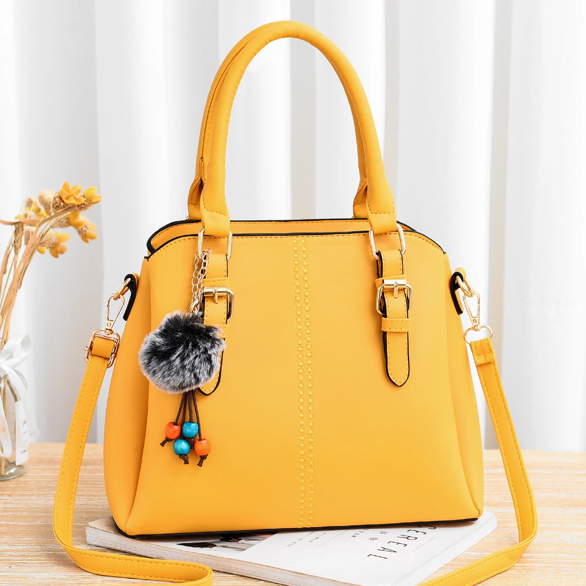 Fashion Canvas Tote Bag Yellow Vertical Square Design Shoulder Bag for  Women Multifunction Backpack Bag for Students Hand Bags - AliExpress